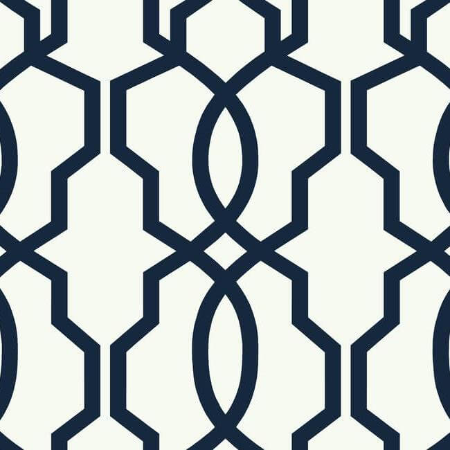 hourglass-trellis-navy-wallpaper-york-wallcoverings-gm7521 - York Wallcoverings Wallpaper