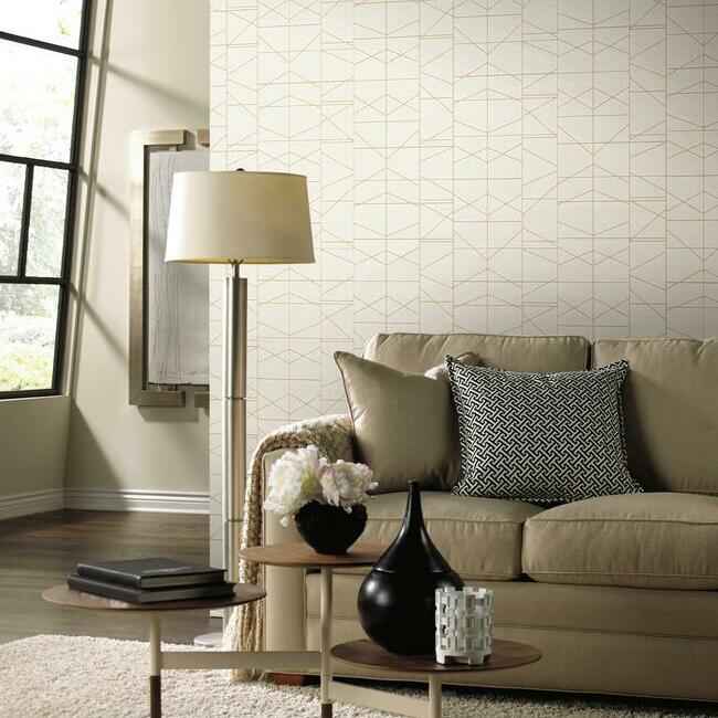Modern Perspective Wallpaper Goldcream - York Wallcoverings - GM7543 - York Wallcoverings Wallpaper