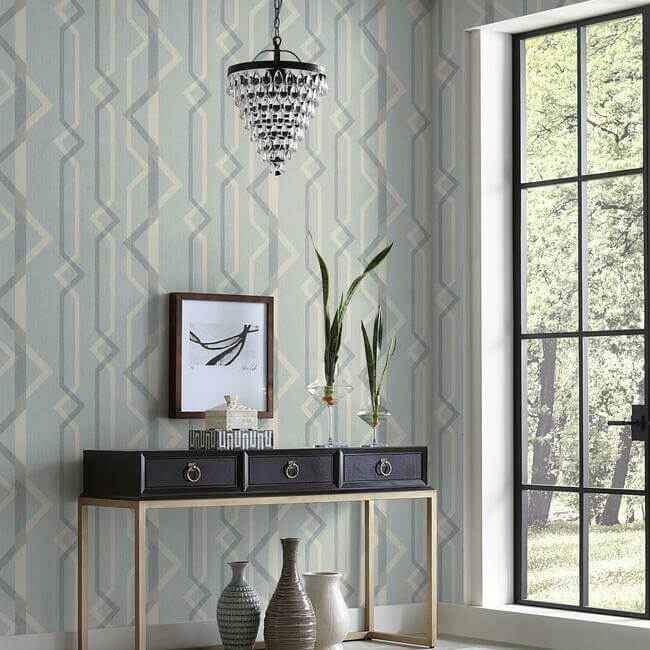 Shape Shifter Blue Wallpaper - York Wallcoverings - GM7601 - York Wallcoverings Wallpaper