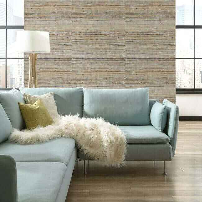 Raw Jute Grasscloth Metallic Wallpaper - York Wallcoverings - NZ0796 - York Wallcoverings Wallpaper
