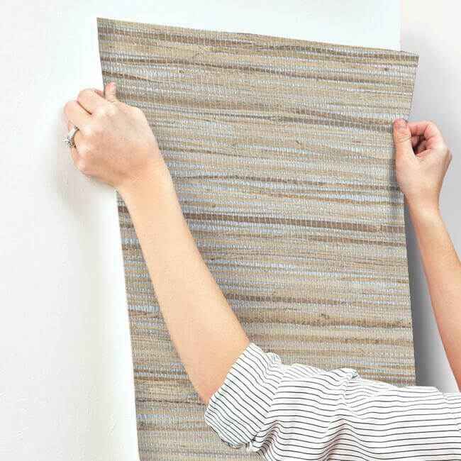 Raw Jute Grasscloth Metallic Wallpaper - York Wallcoverings - NZ0796 - York Wallcoverings Wallpaper