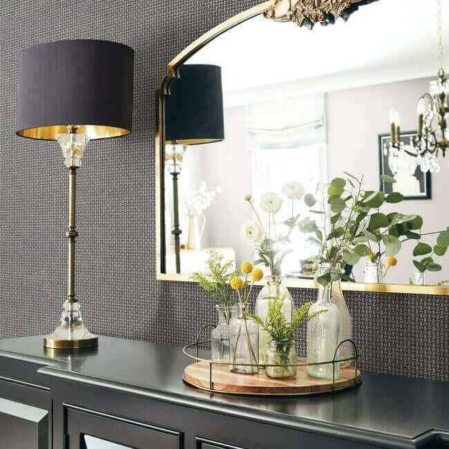 Cottage Basket Black Wallpaper - York Wallcoverings - TL1901 - York Wallcoverings Wallpaper