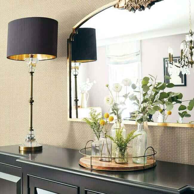 Cottage Basket Gold Metallic Wallpaper - York Wallcoverings - TL1902 - York Wallcoverings Wallpaper