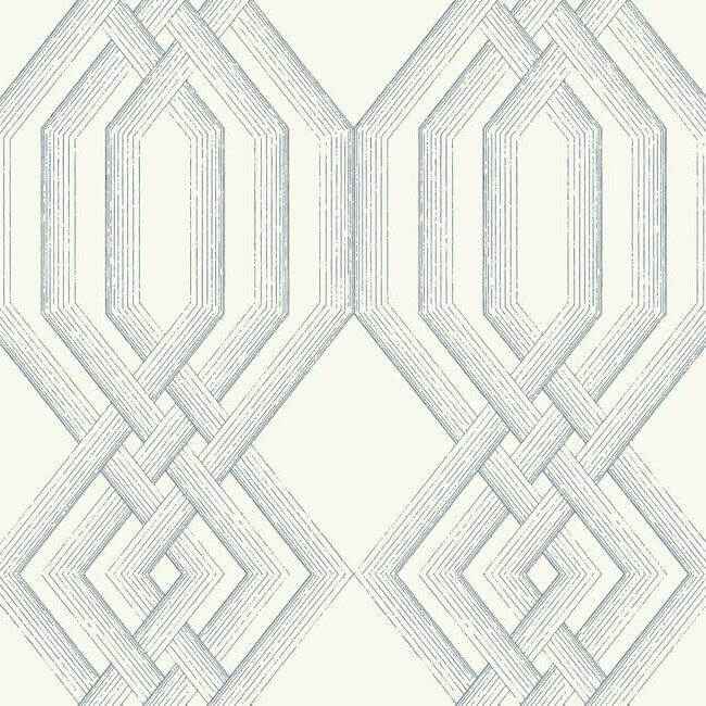 Etched Lattice Blue Wallpaper - York Wallcoverings - TL1912 - York Wallcoverings Wallpaper