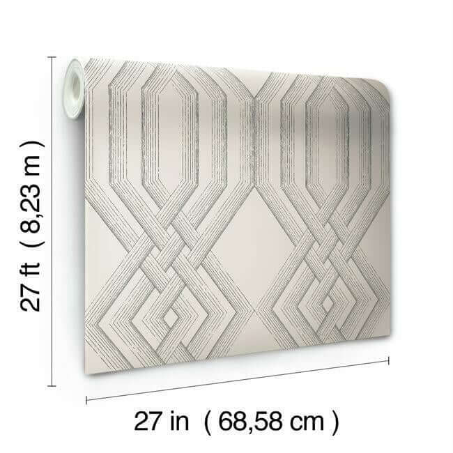 etched-lattice-grey-wallpaper-york-wallcoverings-tl1911 - York Wallcoverings Wallpaper