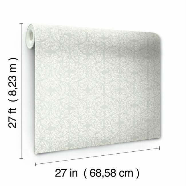 fern-tile-light-grey-wallpaper-york-wallcoverings-tl1945 - York Wallcoverings Wallpaper