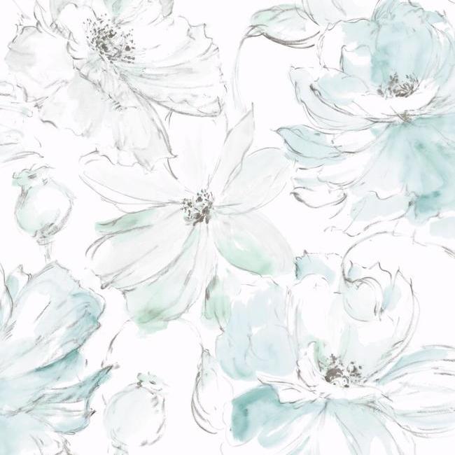 floral-dreams-wallpaper-teal-mineral-green-york-wallcoverings-cl2517