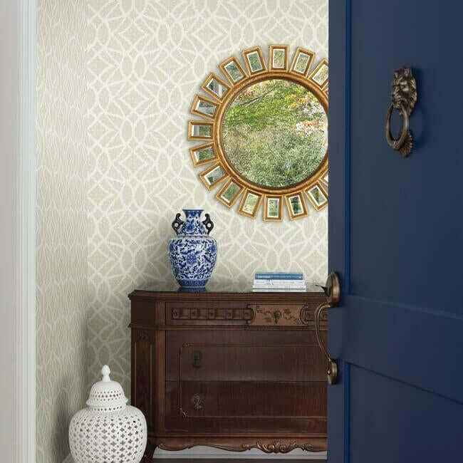 Boxwood Garden Beige Wallpaper - York Wallcoverings - GR5974 - York Wallcoverings Wallpaper