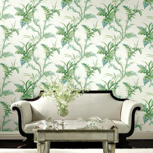 enchanted-fern-wallpaper-blue-green-york-wallcoverings-gr5991
