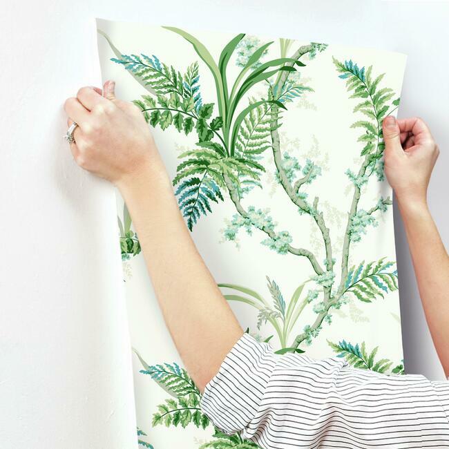 enchanted-fern-wallpaper-blue-green-york-wallcoverings-gr5991