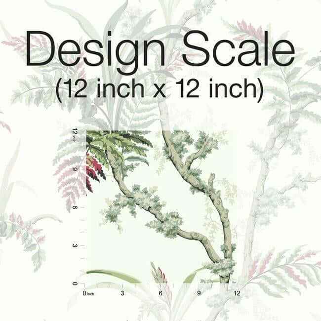 Enchanted Fern Green & Red Wallpaper - York Wallcoverings - GR5993 - York Wallcoverings Wallpaper