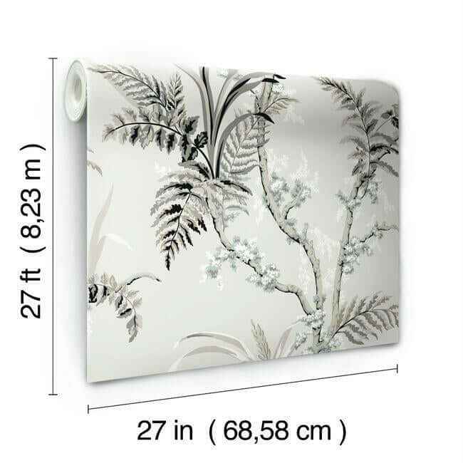 Enchanted Fern Grey & Beige Wallpaper - York Wallcoverings - GR5995 - York Wallcoverings Wallpaper
