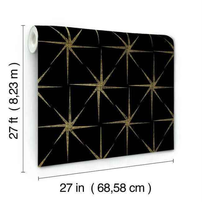 Evening Star Black Wallpaper - York Wallcoverings - GR5941 - York Wallcoverings Wallpaper