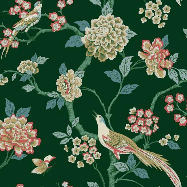 fanciful-dark-green-wallpaper-york-wallcoverings-gr5931 - York Wallcoverings Wallpaper