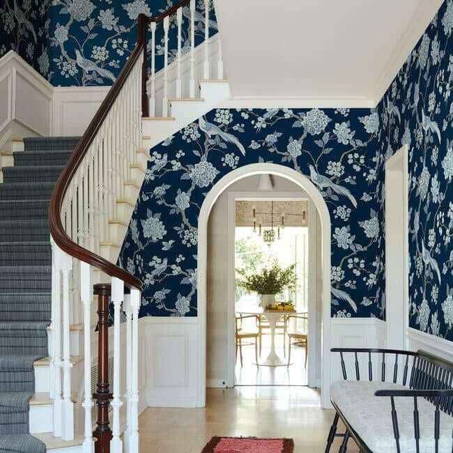 Fanciful Navy Wallpaper - York Wallcoverings - GR5934 - York Wallcoverings Wallpaper
