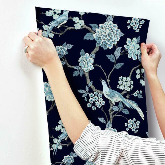 fanciful-navy-wallpaper-york-wallcoverings-gr5934 - York Wallcoverings Wallpaper