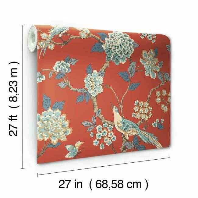 Fanciful Orange Wallpaper - York Wallcoverings - AF1902 - York Wallcoverings Wallpaper