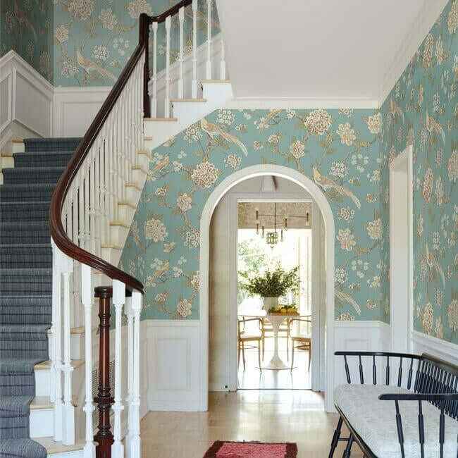 Fanciful Teal Wallpaper - York Wallcoverings - AF1901