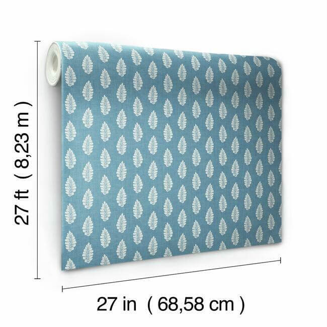 leaf-pendant-blue-wallpaper-york-wallcoverings-gr5963 - York Wallcoverings Wallpaper