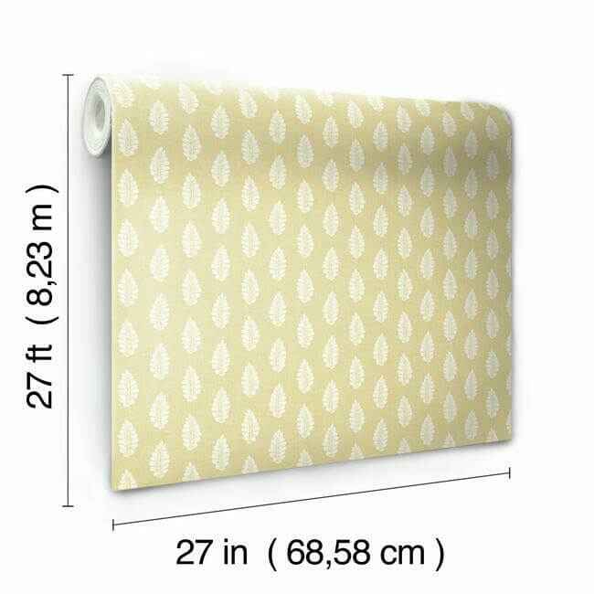 Leaf Pendant Yellow Wallpaper - York Wallcoverings - GR5961 - York Wallcoverings Wallpaper