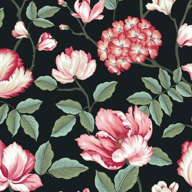 morning-garden-black-wallpaper-york-wallcoverings-gr5901 - York Wallcoverings Wallpaper