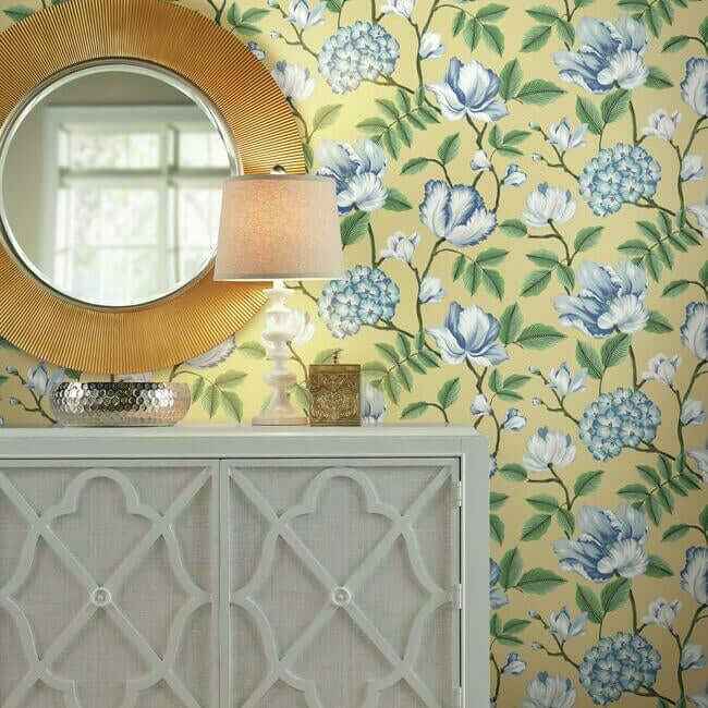 Morning Garden Yellow Wallpaper - York Wallcoverings - GR5904 - York Wallcoverings Wallpaper