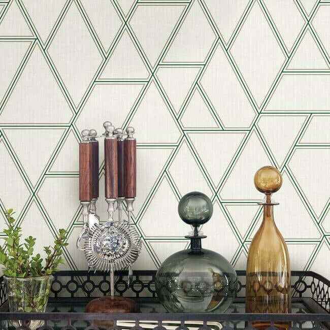 Pathways White & Green Wallpaper - York Wallcoverings - GR5912 - York Wallcoverings Wallpaper