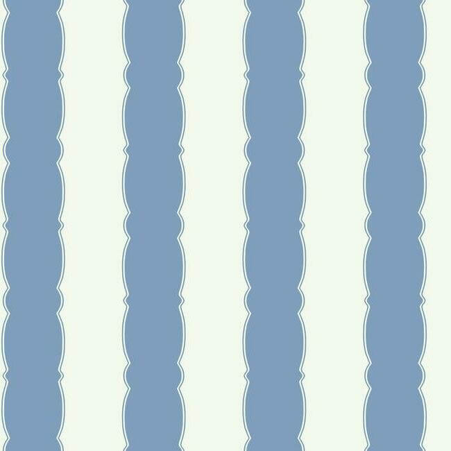 scalloped-stripe-blue-wallpaper-york-wallcoverings-gr6012 - York Wallcoverings Wallpaper