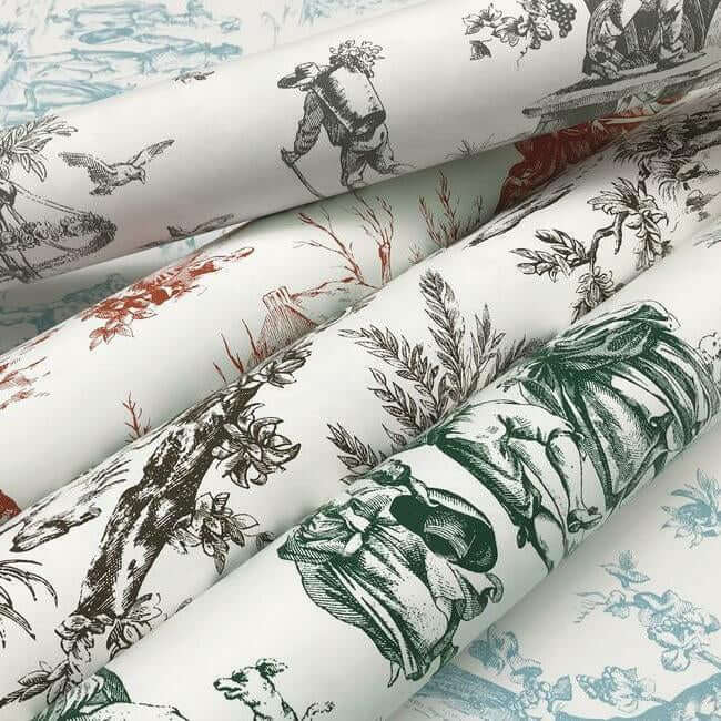 seasons-toile-grey-wallpaper-york-wallcoverings-gr5922 - York Wallcoverings Wallpaper