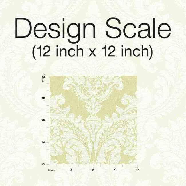 Tapestry Damask Yellow Wallpaper - York Wallcoverings - GR6027 - York Wallcoverings Wallpaper