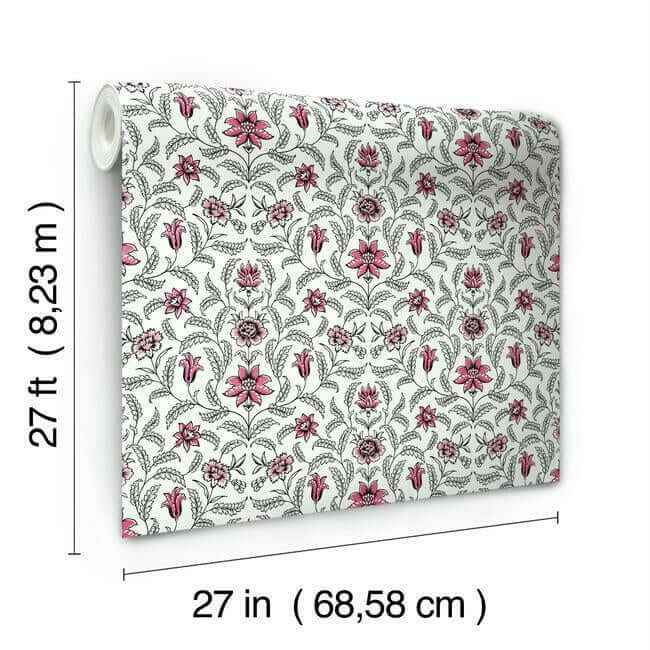 Vintage Blooms Red Wallpaper - York Wallcoverings - GR5982 - York Wallcoverings Wallpaper