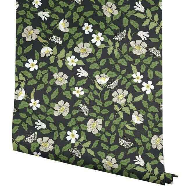 Primrose Off White & Black Peel & Stick Wallpaper - York Wallcoverings - PSW1315RL - York Wallcoverings Wallpaper