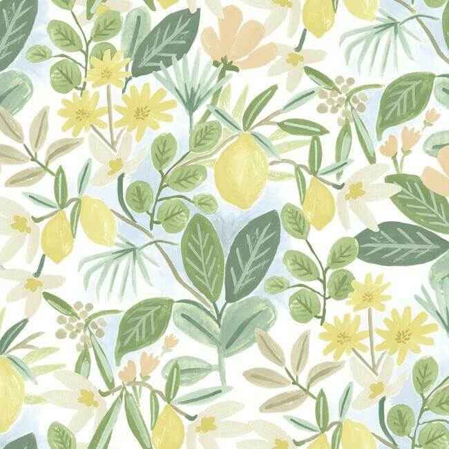 Amalfi Pink & Green Peel & Stick Wallpaper - York Wallcoverings - PSW1319RL