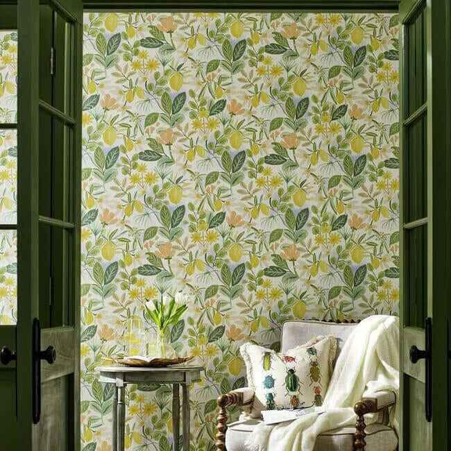 Amalfi Pink & Green Peel & Stick Wallpaper - York Wallcoverings - PSW1319RL - York Wallcoverings Wallpaper