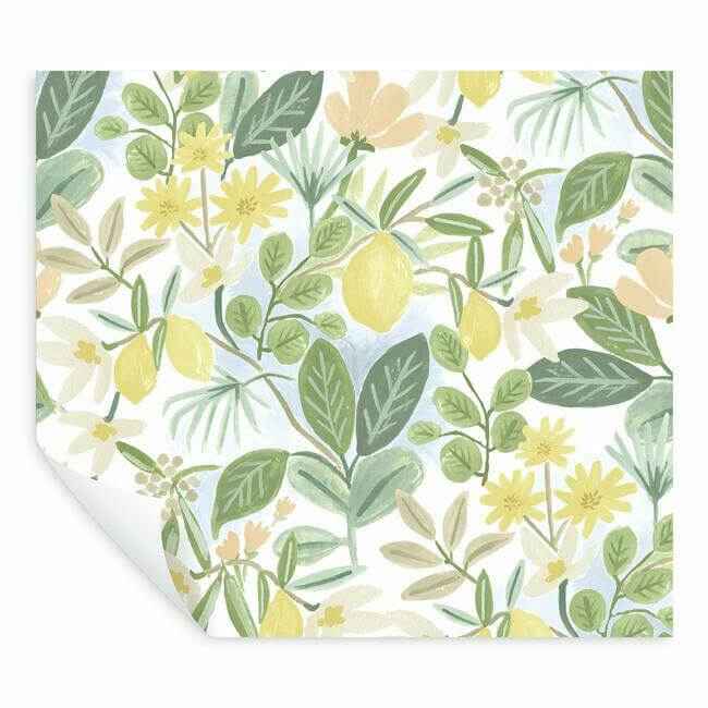 Amalfi Pink & Green Peel & Stick Wallpaper - York Wallcoverings - PSW1319RL - York Wallcoverings Wallpaper