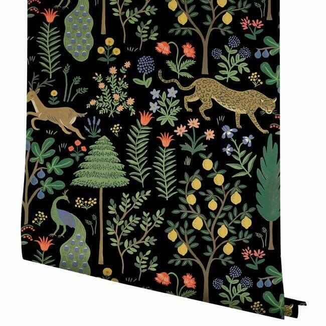 Menagerie Black Peel & Stick Wallpaper - York Wallcoverings - PSW1321RL - York Wallcoverings Wallpaper