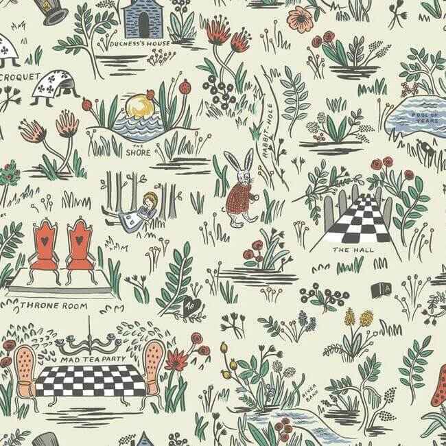 Wonderland Pastel Peel & Stick Wallpaper - York Wallcoverings - PSW1330RL - York Wallcoverings Wallpaper