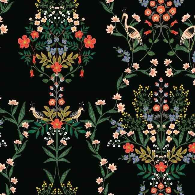 Luxembourg Black Peel & Stick Wallpaper - York Wallcoverings - PSW1326RL - York Wallcoverings Wallpaper