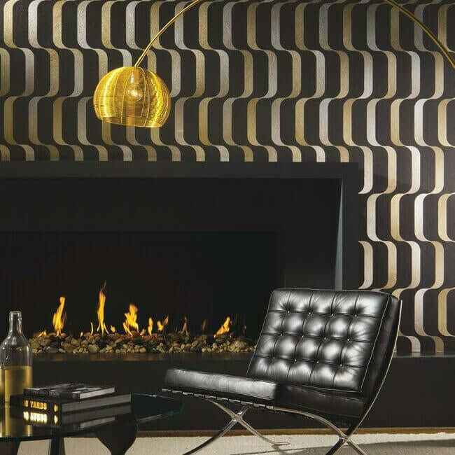 Ribbon Black Wallpaper - York Wallcoverings - Y6221003 - York Wallcoverings Wallpaper