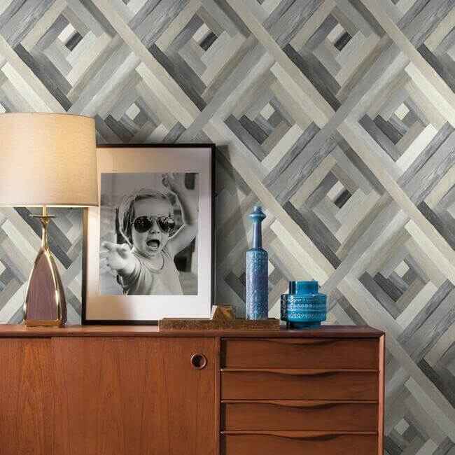 Wynwood Geometric Grey Wallpaper - York Wallcoverings - UC3834