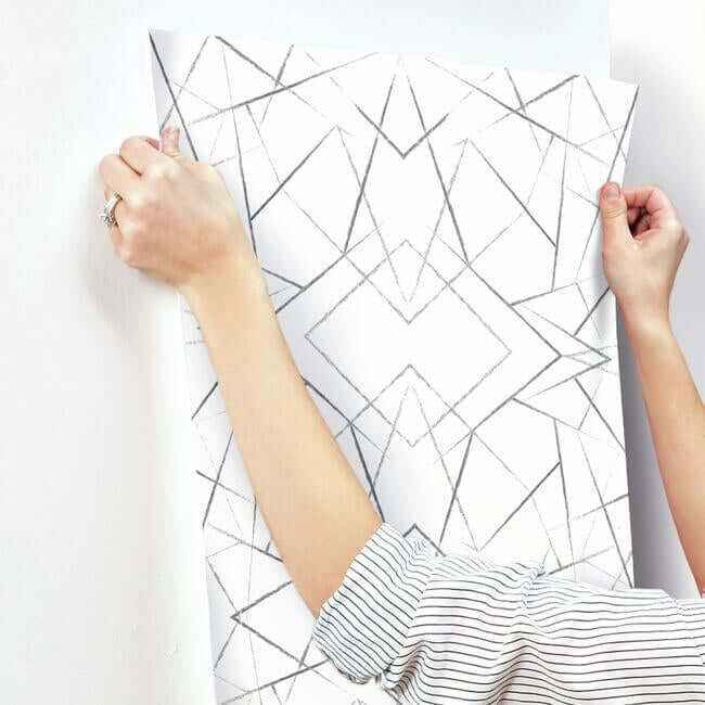 Geo Diamond Black Wallpaper - York Wallcoverings - UC3847 - York Wallcoverings Wallpaper