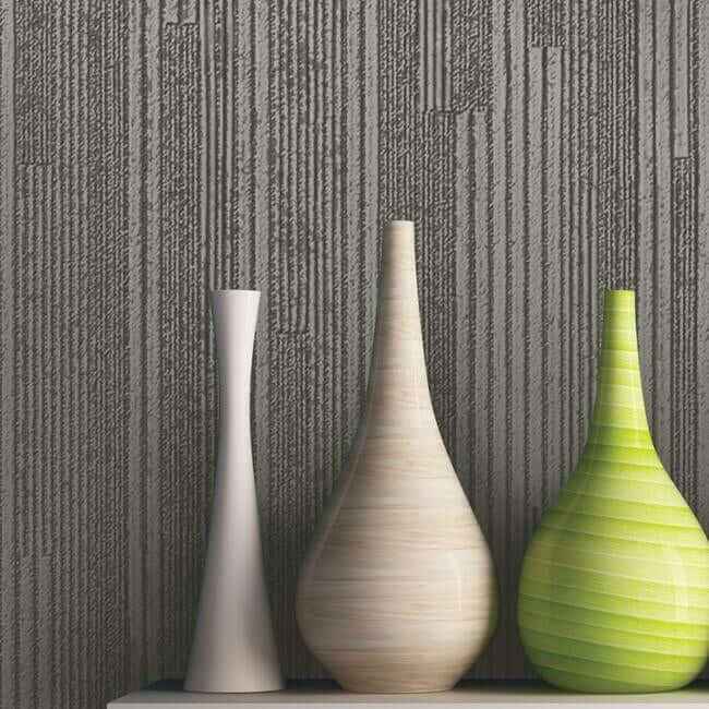 Vertical Plumb Charcoal Metallic Wallpaper - York Wallcoverings - NV5500 - York Wallcoverings Wallpaper