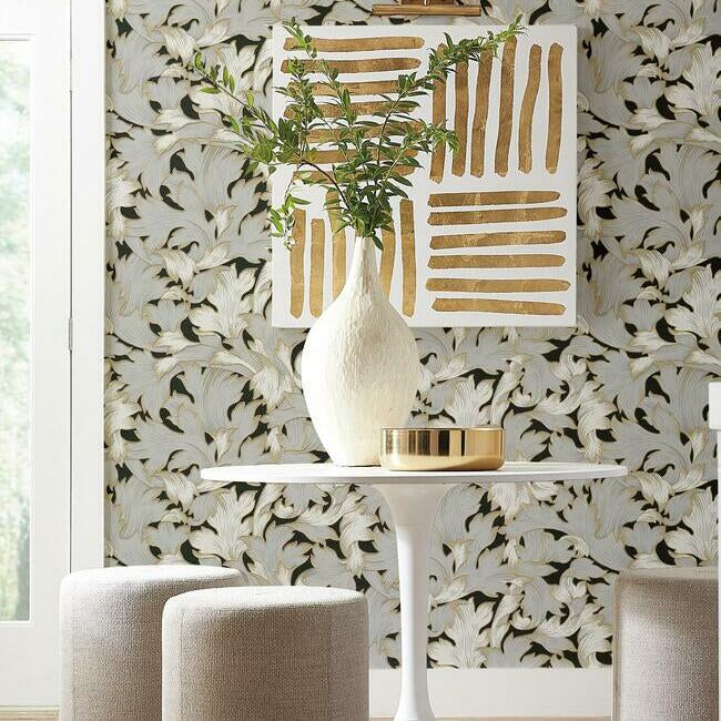 acanthus-toss-wallpaper-black-grey-york-wallcoverings-nv5510