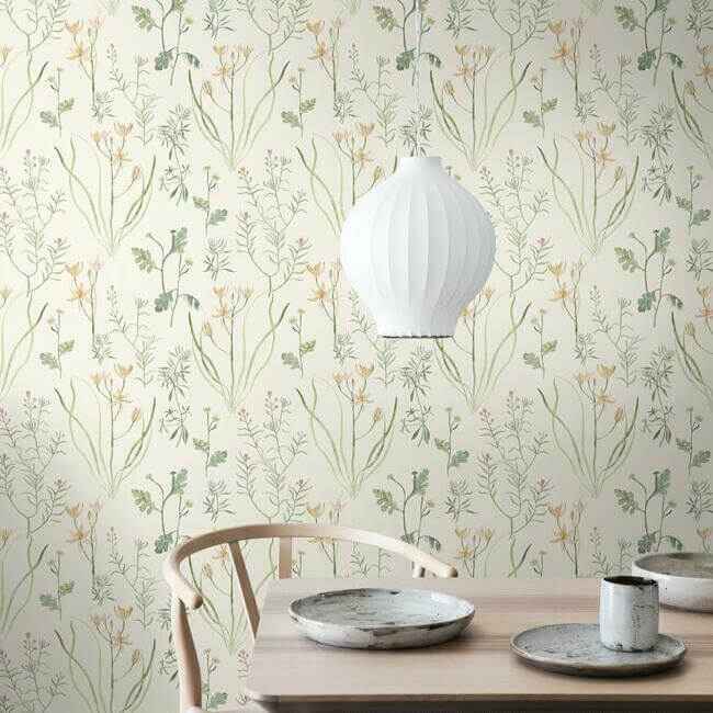 Alpine Botanical White Wallpaper - York Wallcoverings - NR1565 - York Wallcoverings Wallpaper