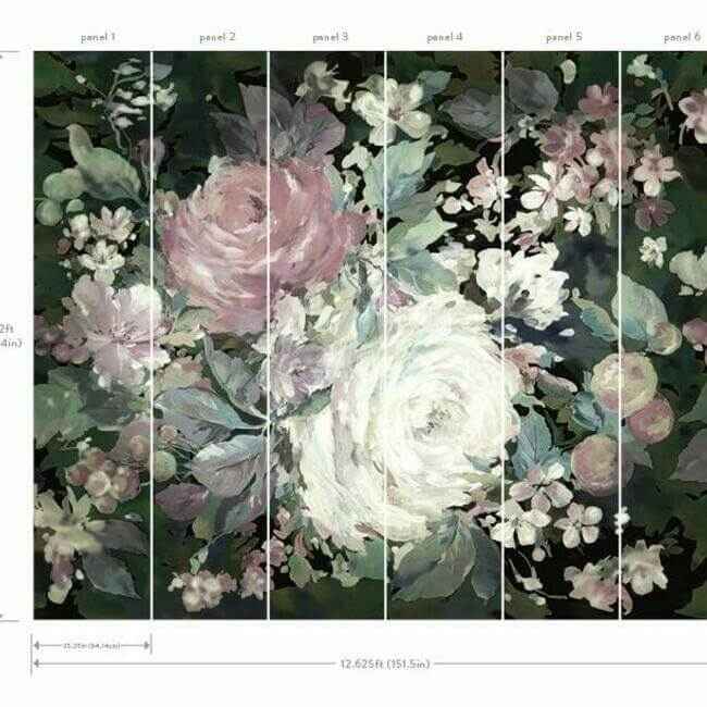 Impressionist Floral Pink Wall Mural - York Wallcoverings - MU0247M - York Wallcoverings Wallpaper