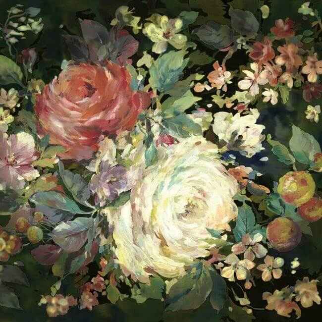 Impressionist Floral Red Wall Mural - York Wallcoverings - MU0246M - York Wallcoverings Wallpaper