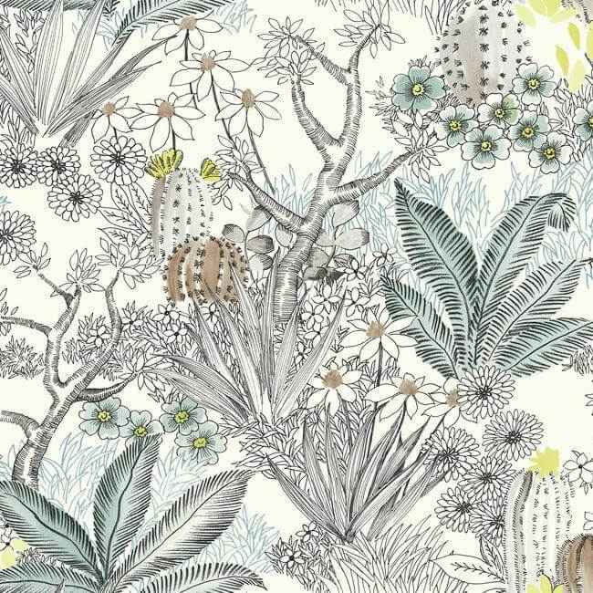 Flowering Desert Black Wallpaper - York Wallcoverings - ON1611 - York Wallcoverings Wallpaper