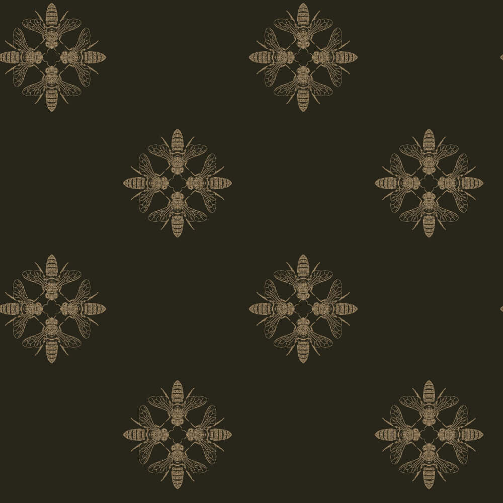honey-bee-gold-black-wallpaper-york-wallcoverings-on1642 - York Wallcoverings Wallpaper