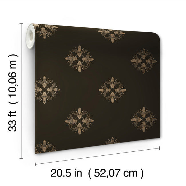 honey-bee-wallpaper-gold-black-york-wallcoverings-on1642