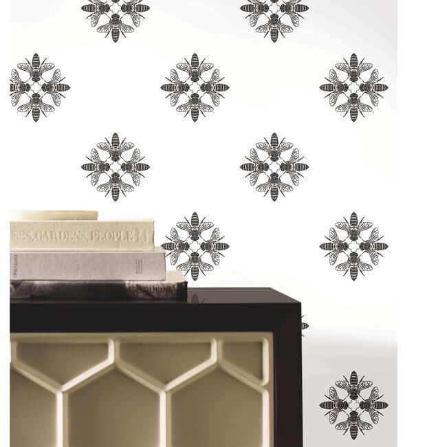 honey-bee-gold-black-wallpaper-york-wallcoverings-on1642 - York Wallcoverings Wallpaper